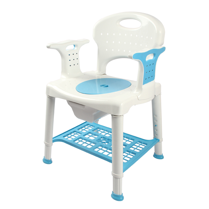 プラスチック製のシャワーと便器の椅子